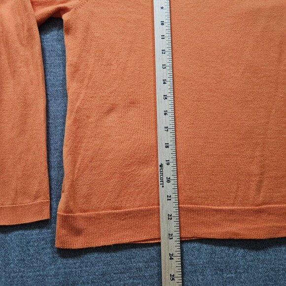 Lauren Ralph Lauren Cardigan Womens L Orange Buttons LS Boho Preppy Mature FLAW - Picture 7 of 13